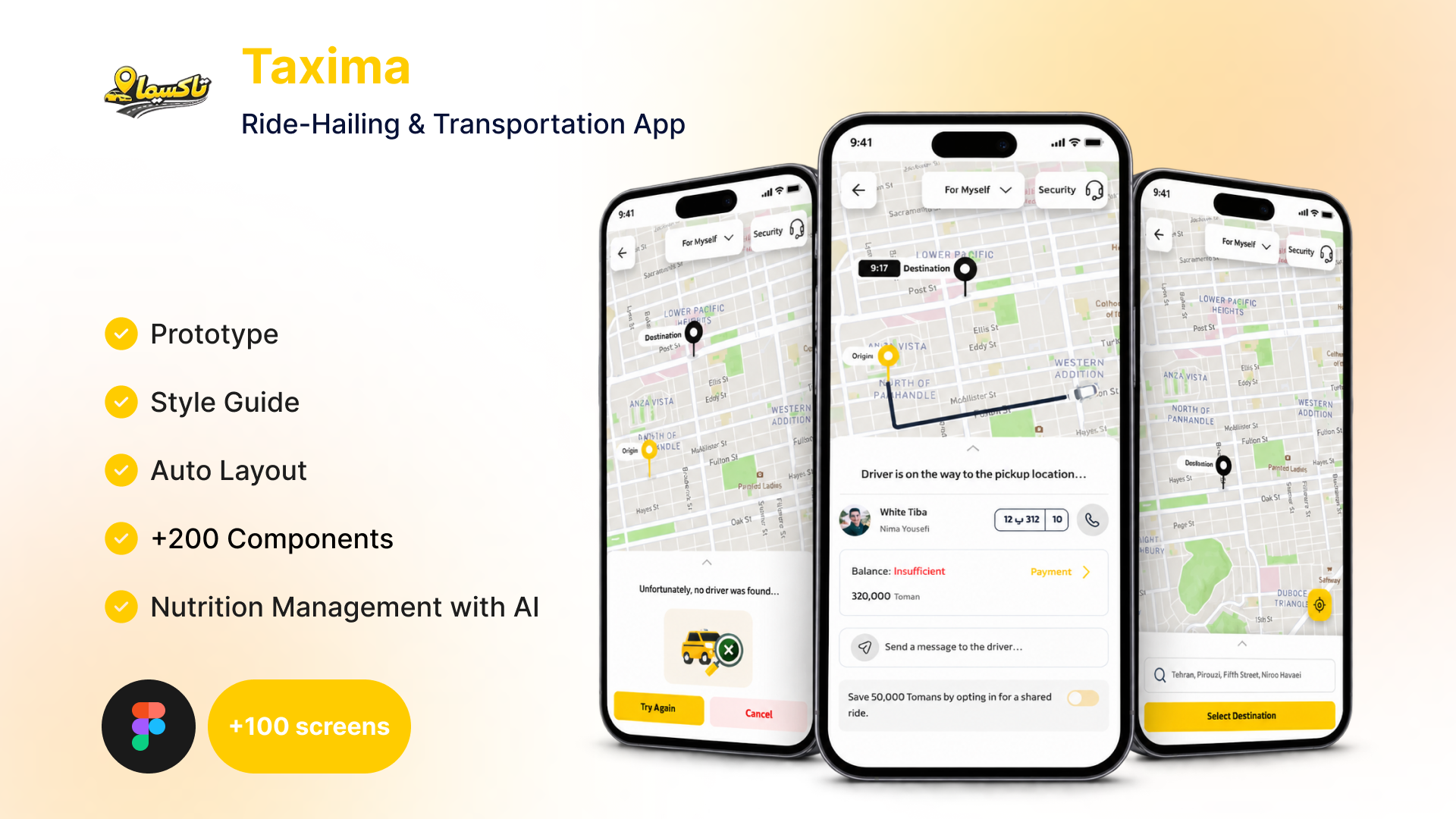 Taxi Shahr ride selection